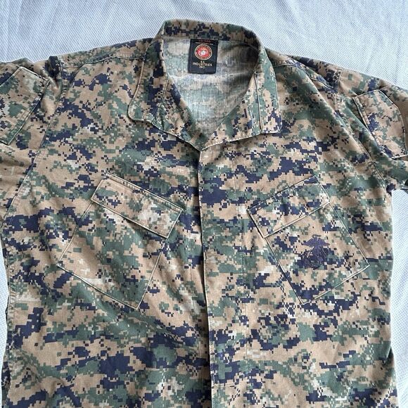 USMC Woodland MARPAT MCCUU Uniform Blouse Shirt Size Large - Picture 4 of 6
